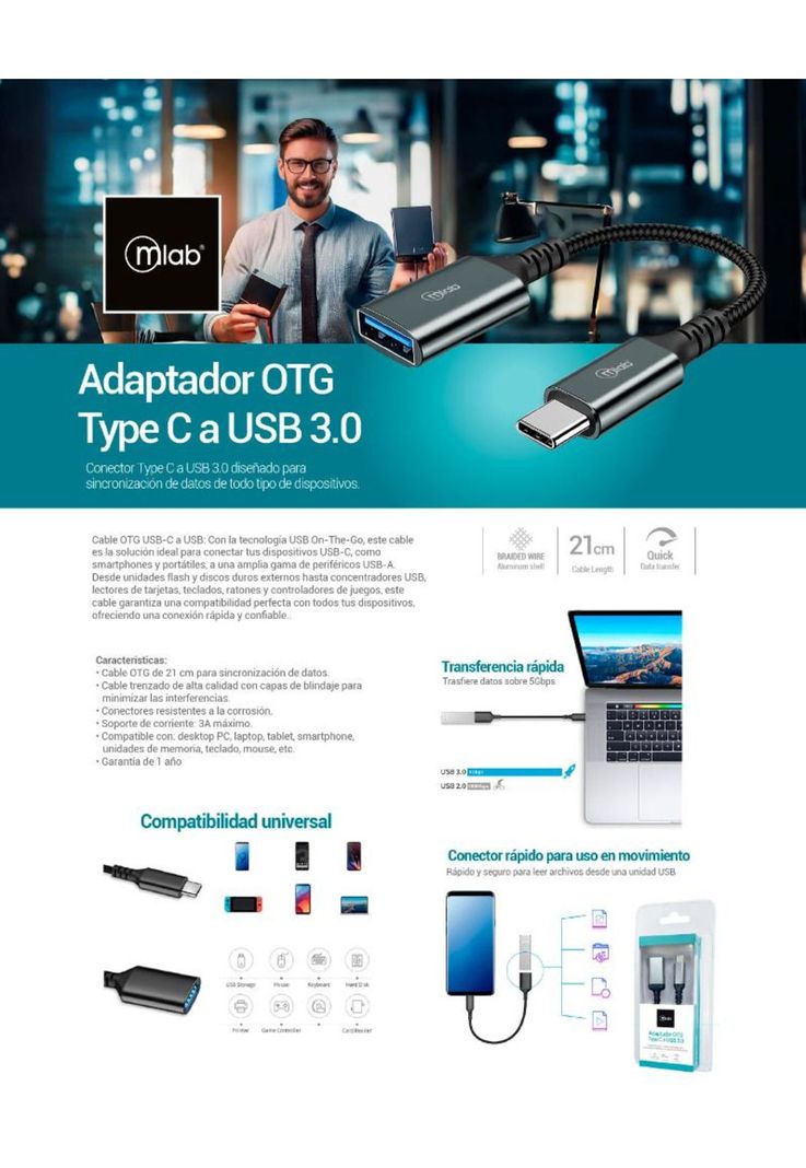 Adaptador OTG Type C a USB 3.0 LB-Link-2
