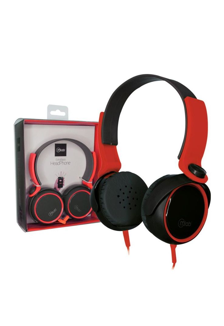 Audífonos Extrabass Over Ear Alámbricos Mlab Rojo-1