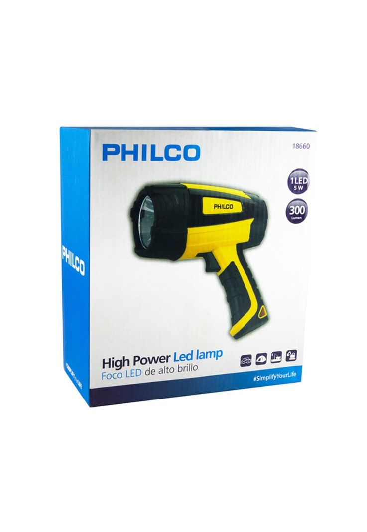 Foco Recargable 1 Led Philco Hisgh-Power-3