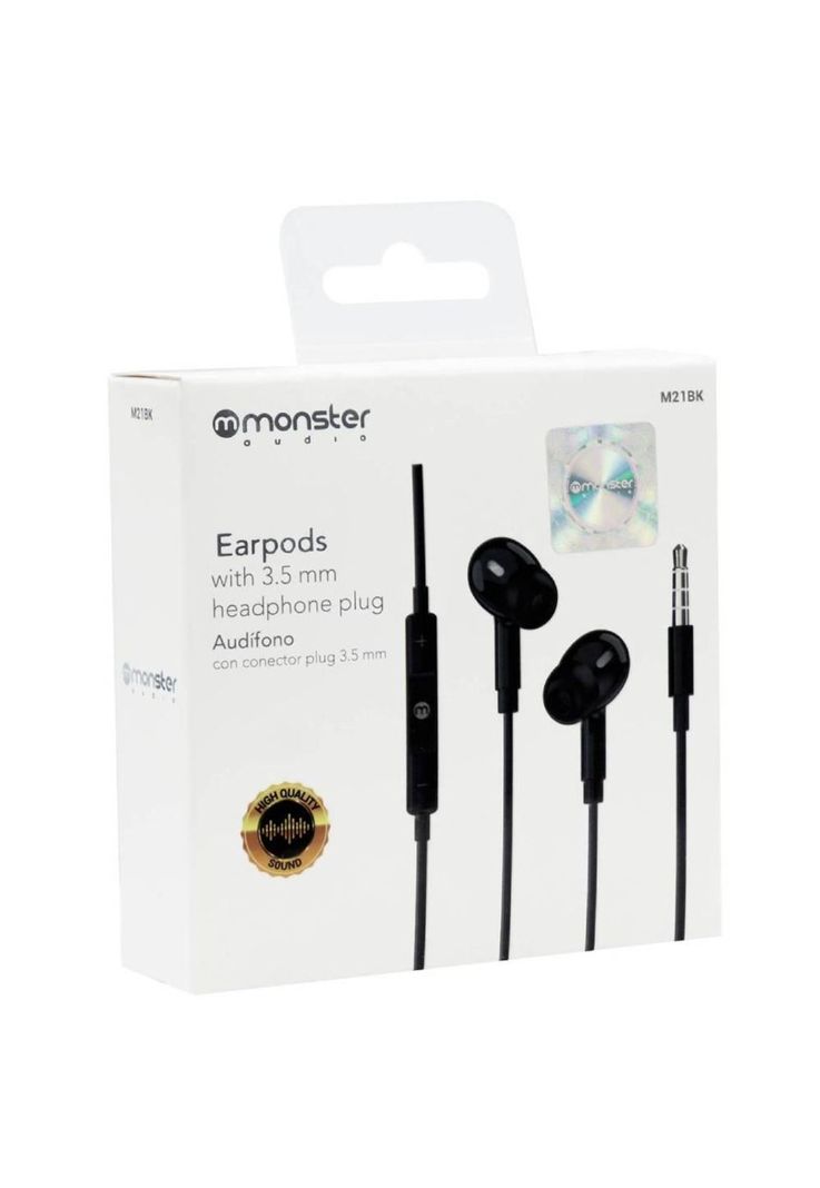 Audífonos con Cable Monster Audio M21WT, Manos Libres, Conector 3.5mm, Negro-4