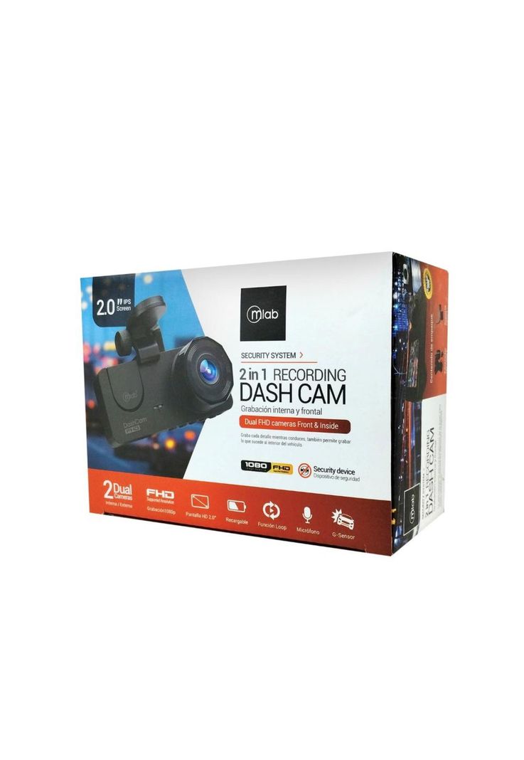Cámara Auto DVR FHD, 2 Cámaras Front 1080p/Inside 720p-3
