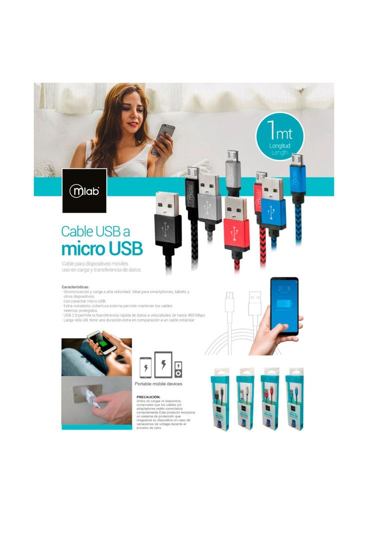 Cable Micro Usb Blindado / Mlab-2
