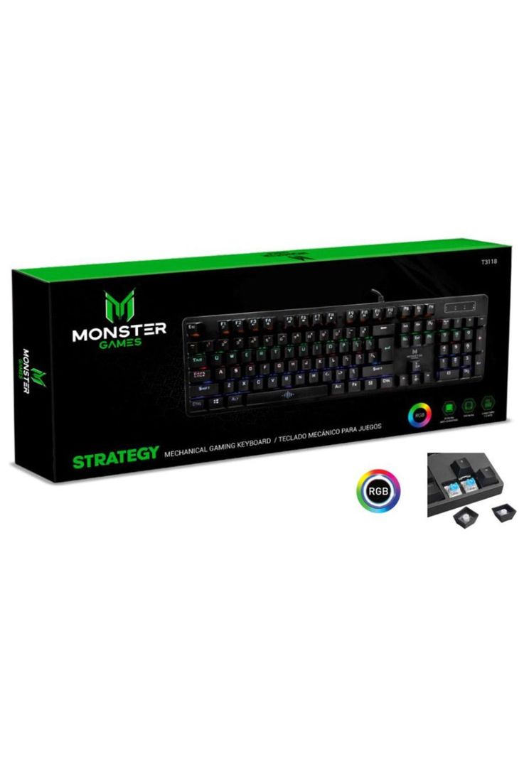Teclado Gamer Mecanico Rgb Strategy Monster T3118-1