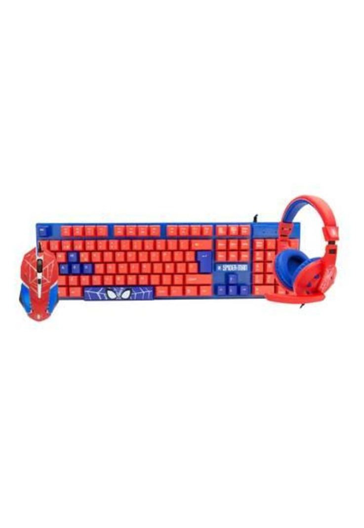 Kit Gamer Marvel SpiderMan 3 en 1 Teclado Mouse Audifonos-0