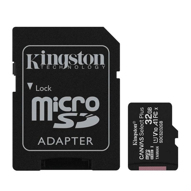 Kingston Tarjeta de memoria / microSDHC / 32 GB / 100 MBs / lectura A1 / clase 10 UHS-I + Adaptador-0