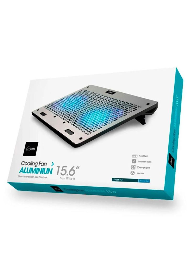 Base Ventilador Notebook Gamer Dos Fan 15,6'' Gris Mlab-3