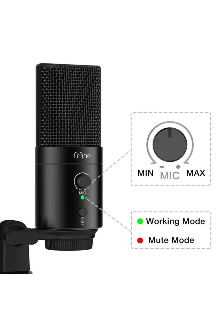 Micrófono Gaming Fifine K683B USB Tipo C-3