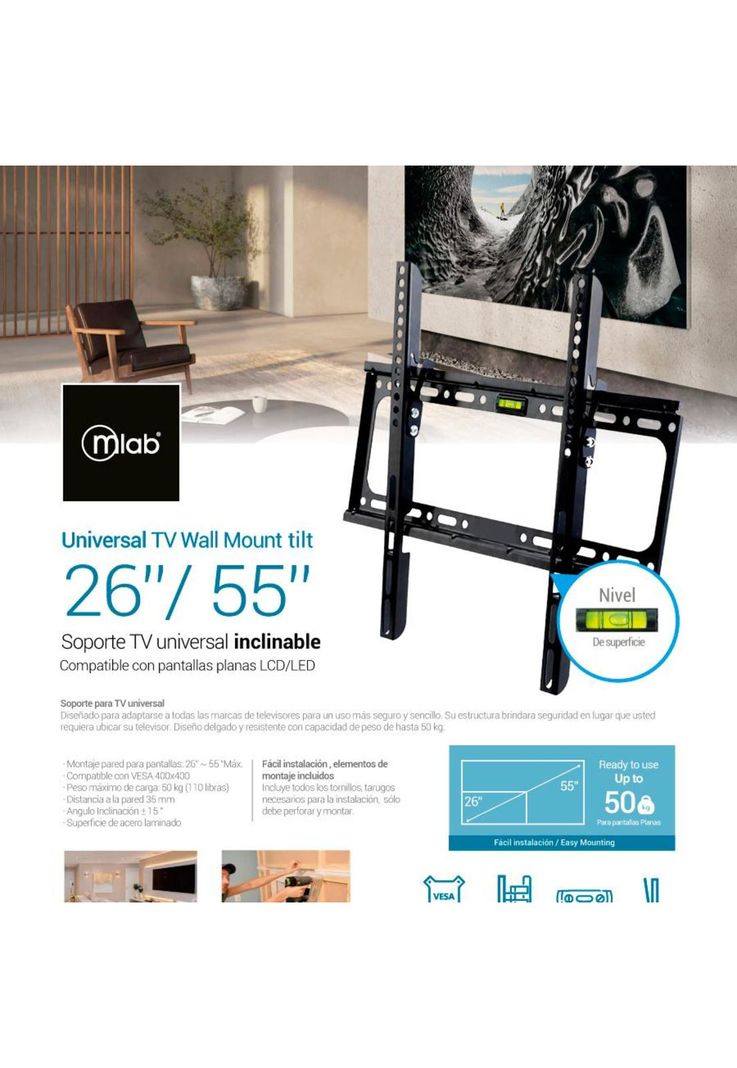 Soporte Para Tv Universal Fijo 26  - 55  Mlab-3
