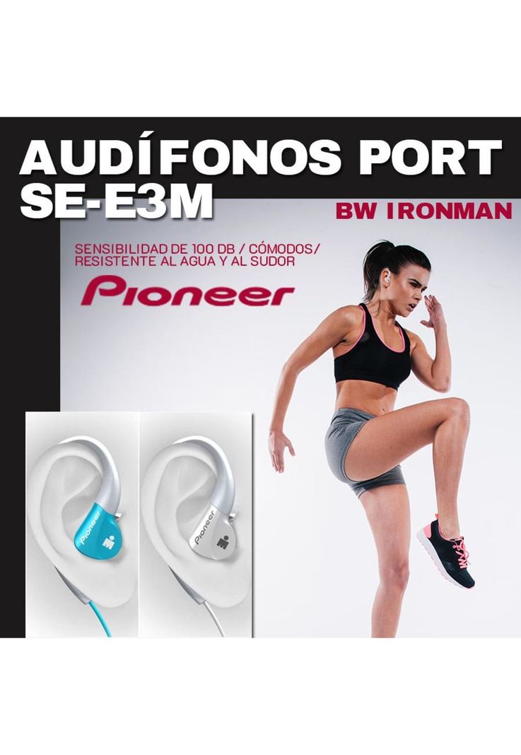 Audífono Clip Ear Pioneer Deportivo Se-e3m Blanco Fx-1