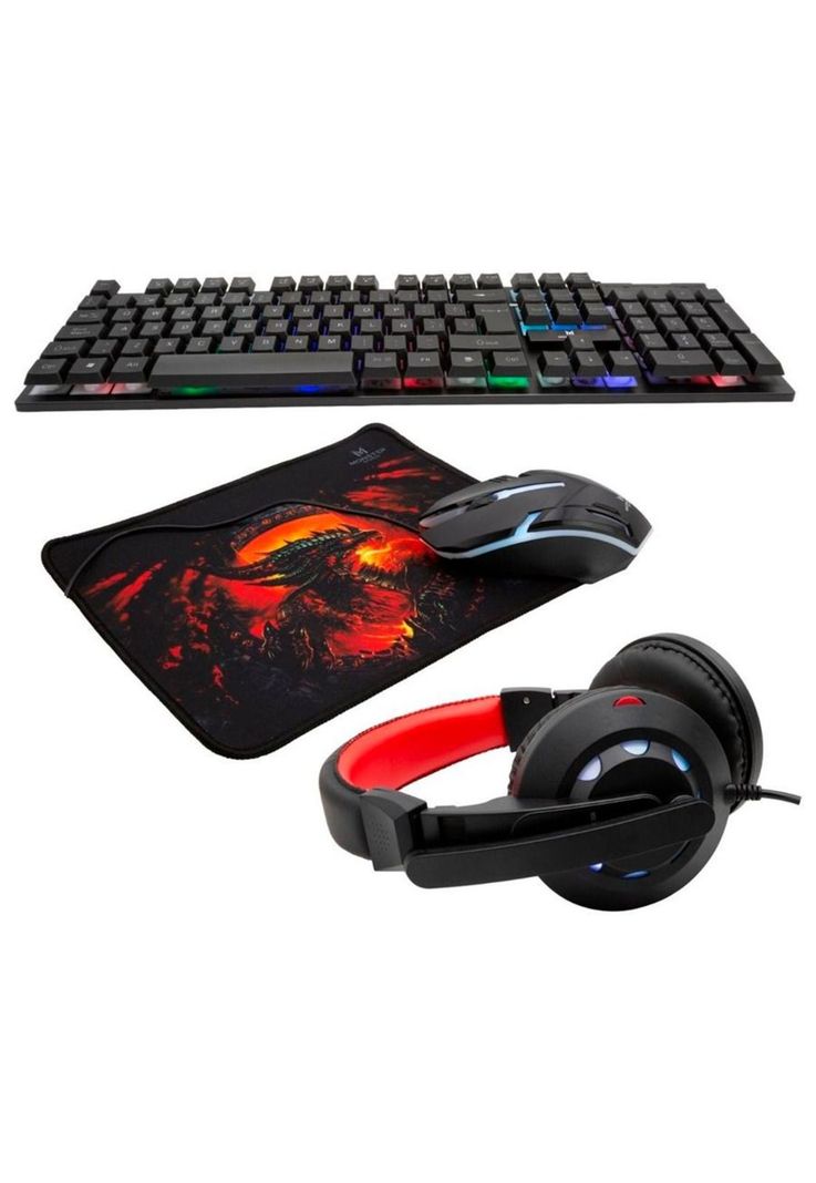 Combo Monster Mouse + Teclado + Audífonos Kit Crew Insertion-0