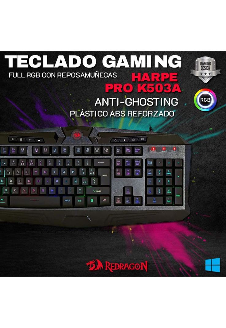 Teclado Gamer Redragon Harpe Pro RGB-5