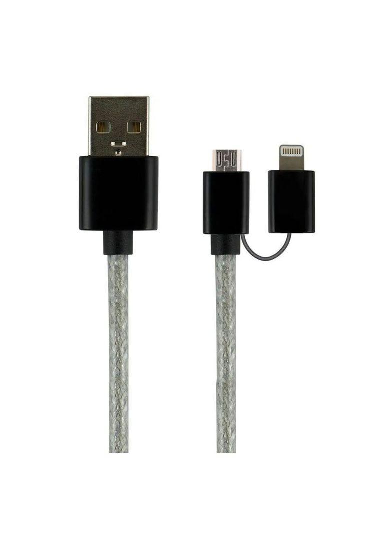 Cable 2 en 1 Micro USB Adaptador Lightning 0.90 Mts-1