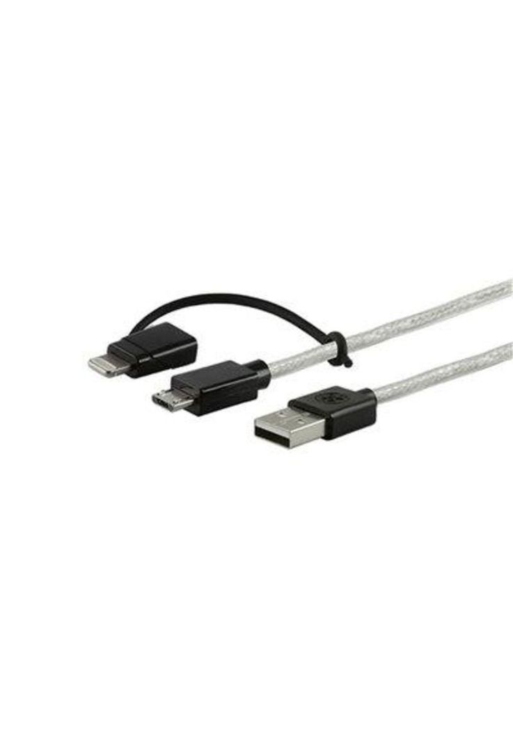 Cable 2 en 1 Micro USB Adaptador Lightning 0.90 Mts-2