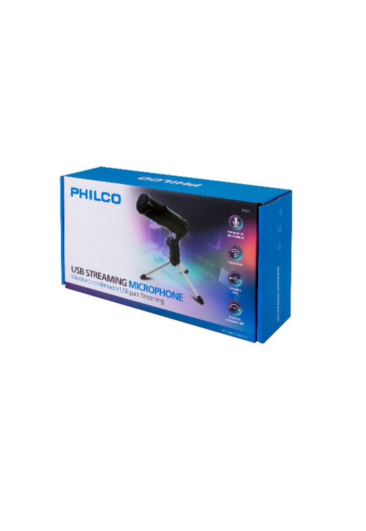 Micrófono USB Studio Philco con trípode de metal-2