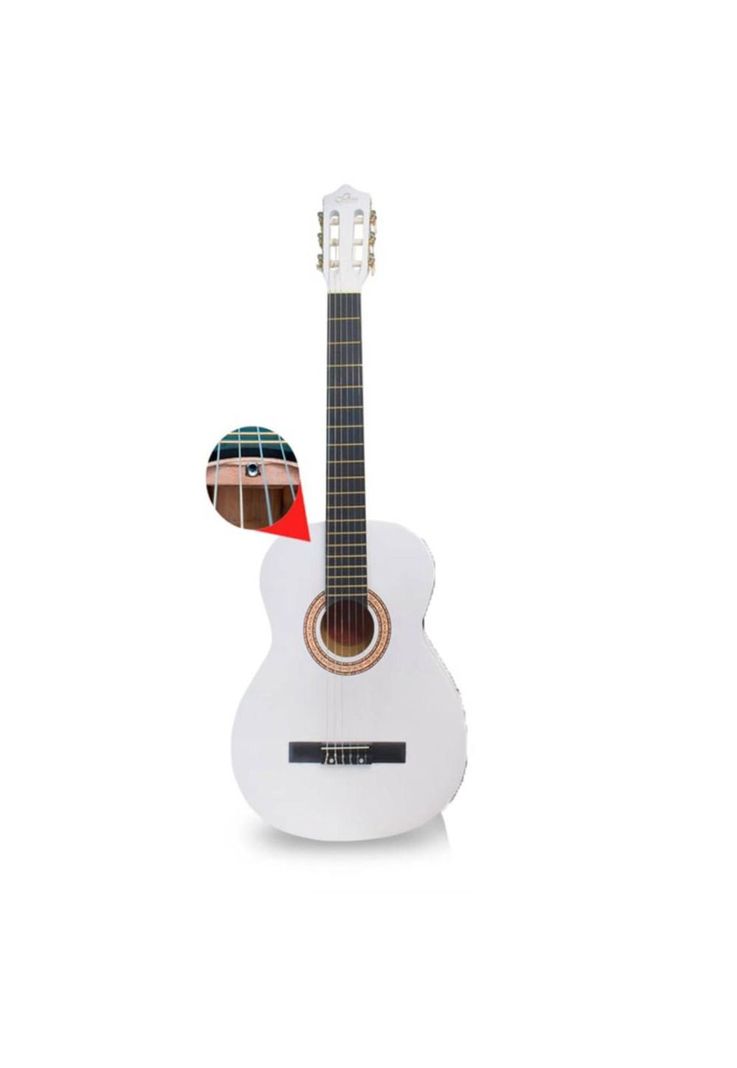 Guitarra Acústica Sevillana 30'' Con Funda Blanco Mlab-0