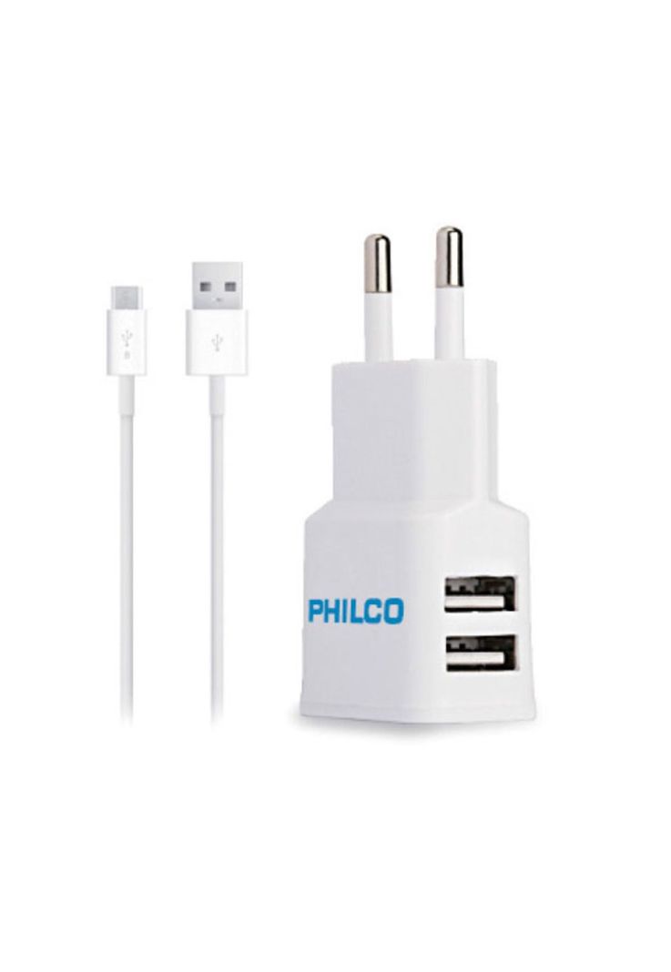 Cargador Philco Micro 220V 2.1A Doble USB-1