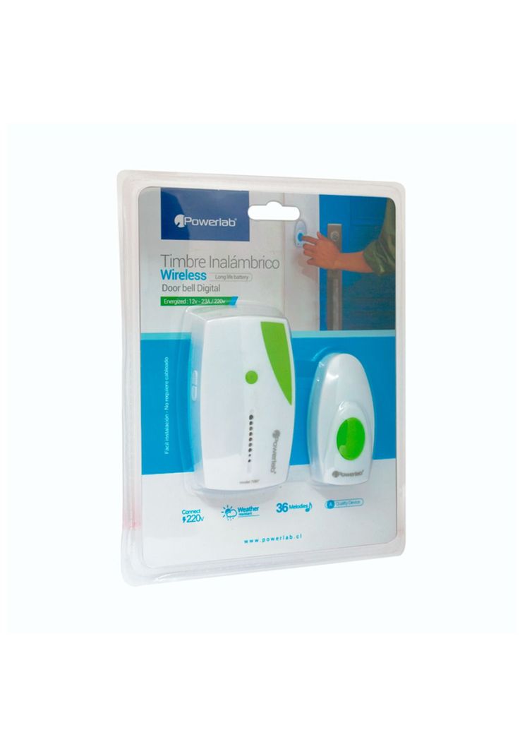 Timbre Inalámbrico Wireless Powerlab Verde Mlab-3
