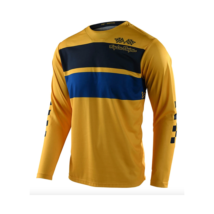 Polera de Moto GP Stripe Amarilla Troy Lee Designs -0