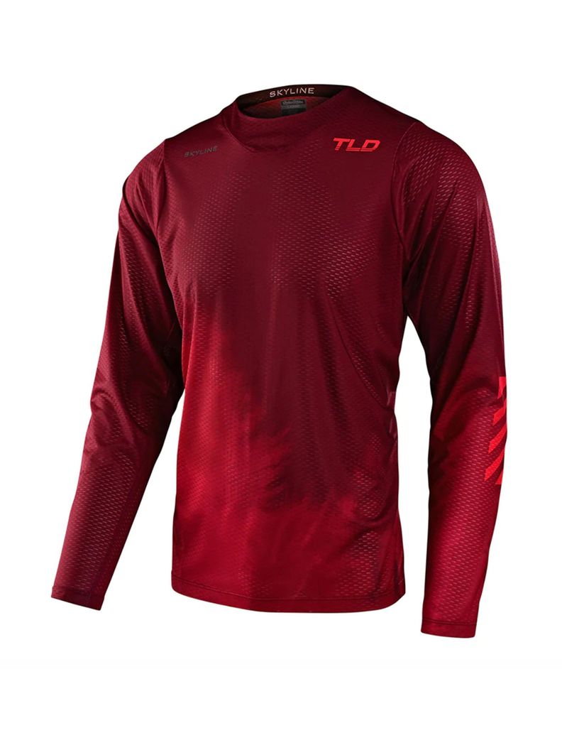 Polera de Bicicleta Skyline Air Ls Fades Burdeo Troy Lee Designs -0