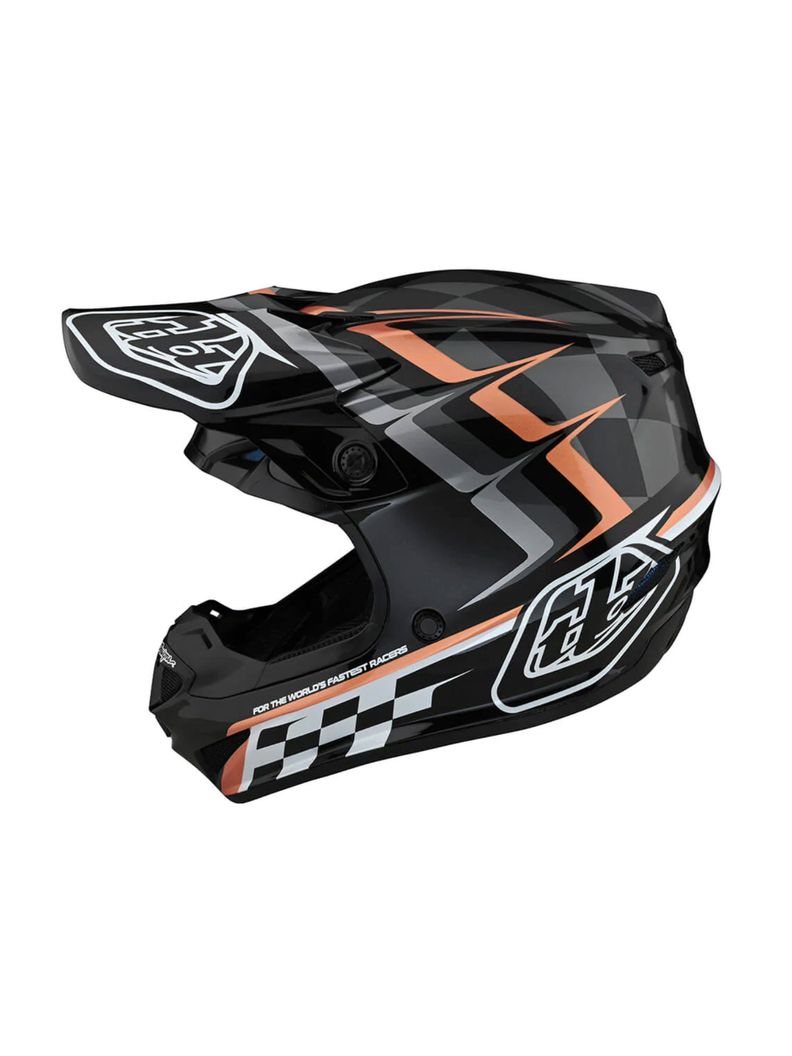 Casco de Moto SE4 Polyacrylite Warped Negro / Dorado Troy Lee Designs -0