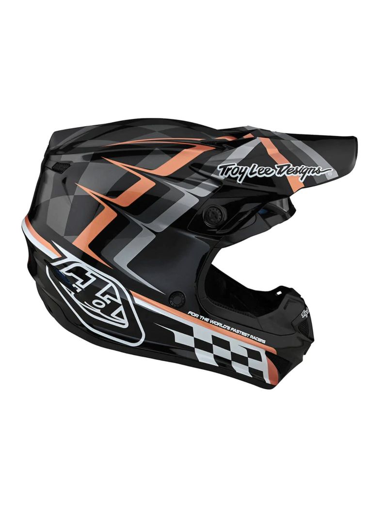 Casco de Moto SE4 Polyacrylite Warped Negro / Dorado Troy Lee Designs -1