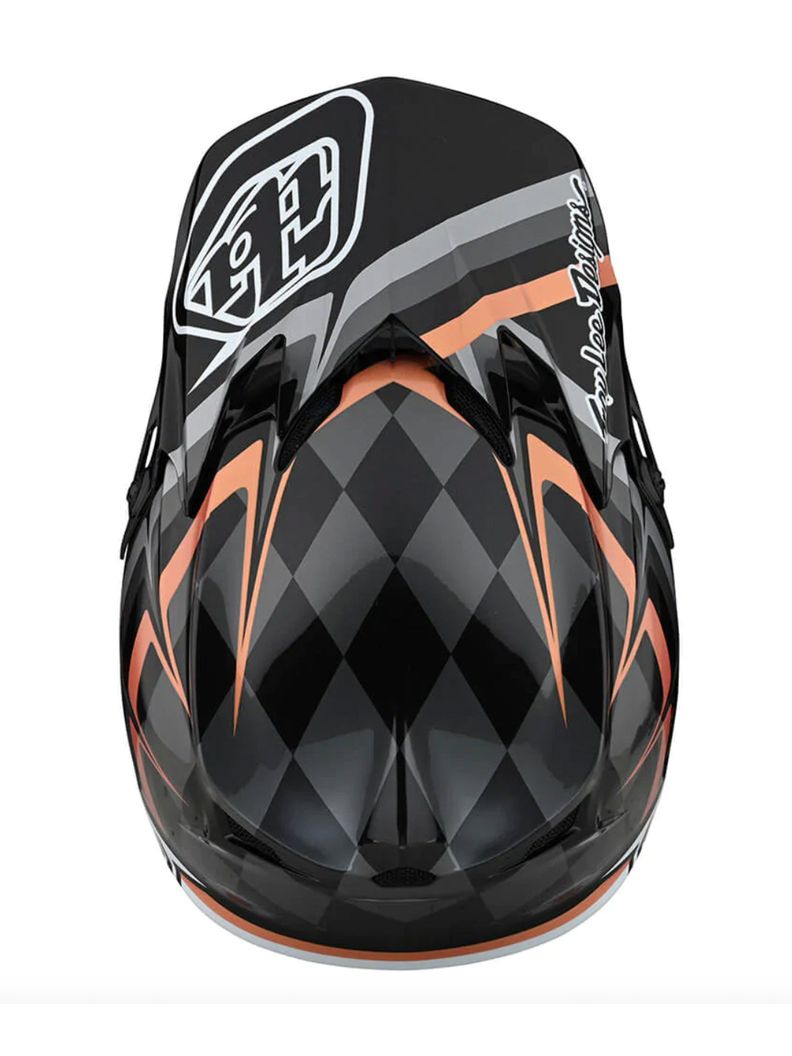 Casco de Moto SE4 Polyacrylite Warped Negro / Dorado Troy Lee Designs -2