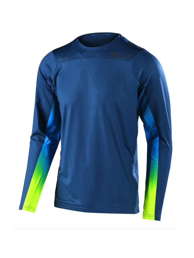 Polera De Bicicleta Skyline LS Jet Fuel Azul Marino Troy Lee Designs -0