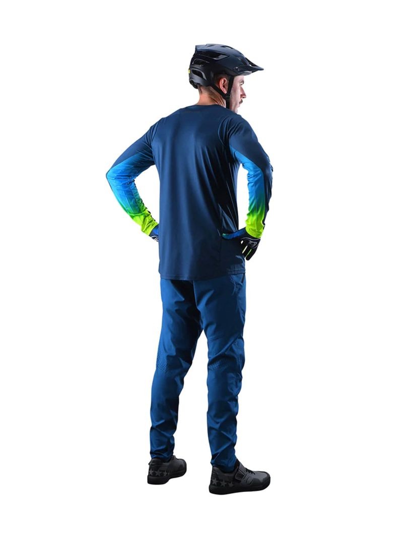 Polera De Bicicleta Skyline LS Jet Fuel Azul Marino Troy Lee Designs -3