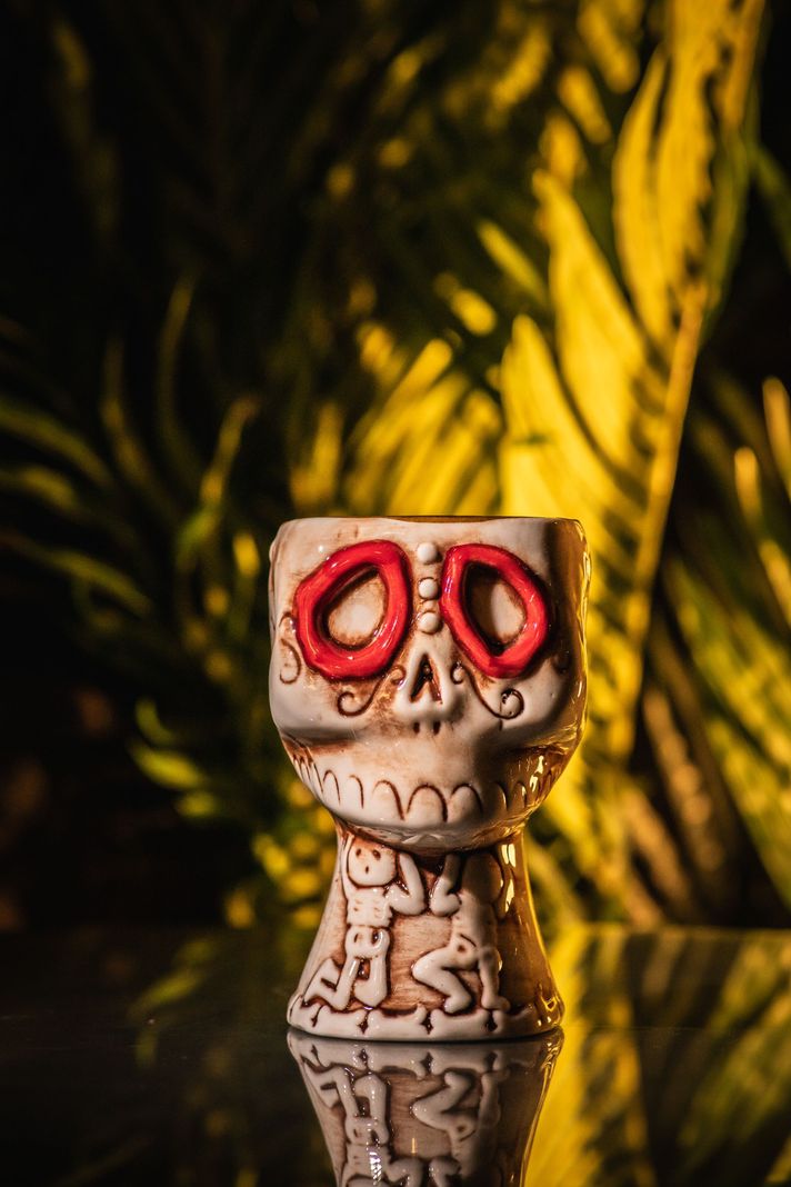 Taza Tiki Calavera, Vaso Cerámica 450 ML Cóctel, Pub, Hawai-1