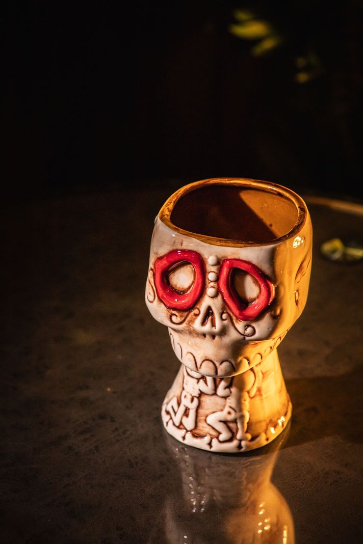 Taza Tiki Calavera, Vaso Cerámica 450 ML Cóctel, Pub, Hawai-2