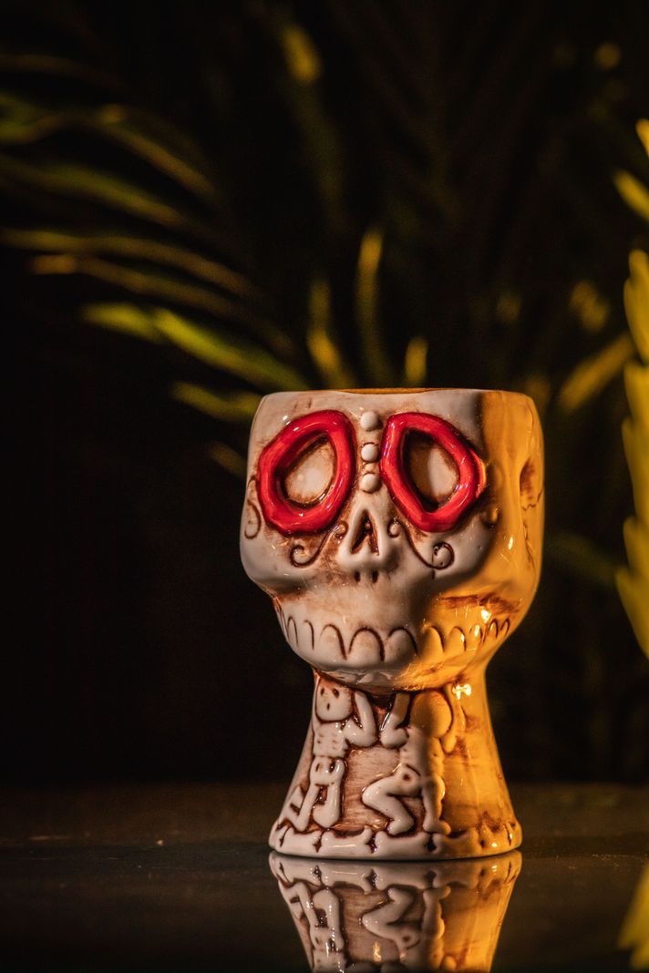 Taza Tiki Calavera, Vaso Cerámica 450 ML Cóctel, Pub, Hawai-3