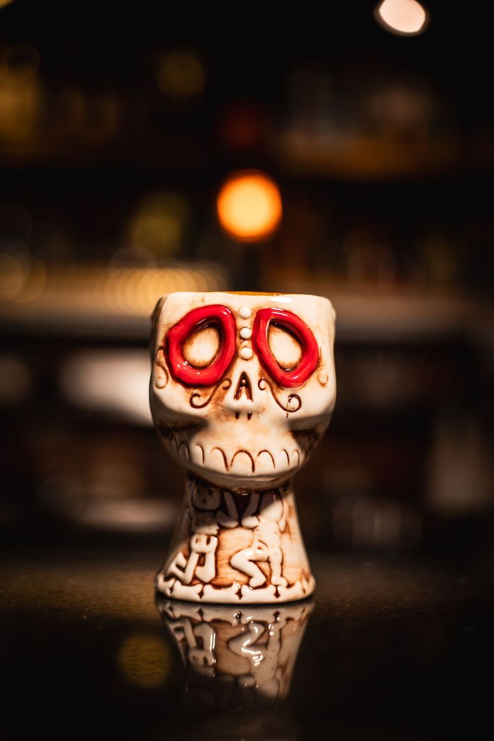 Taza Tiki Calavera, Vaso Cerámica 450 ML Cóctel, Pub, Hawai-4