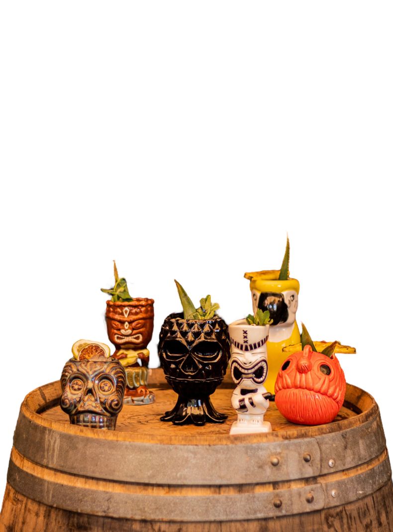 Pack 6 Tiki Mugs Hawai + 3 Destapadores, Vaso Cerámica-0