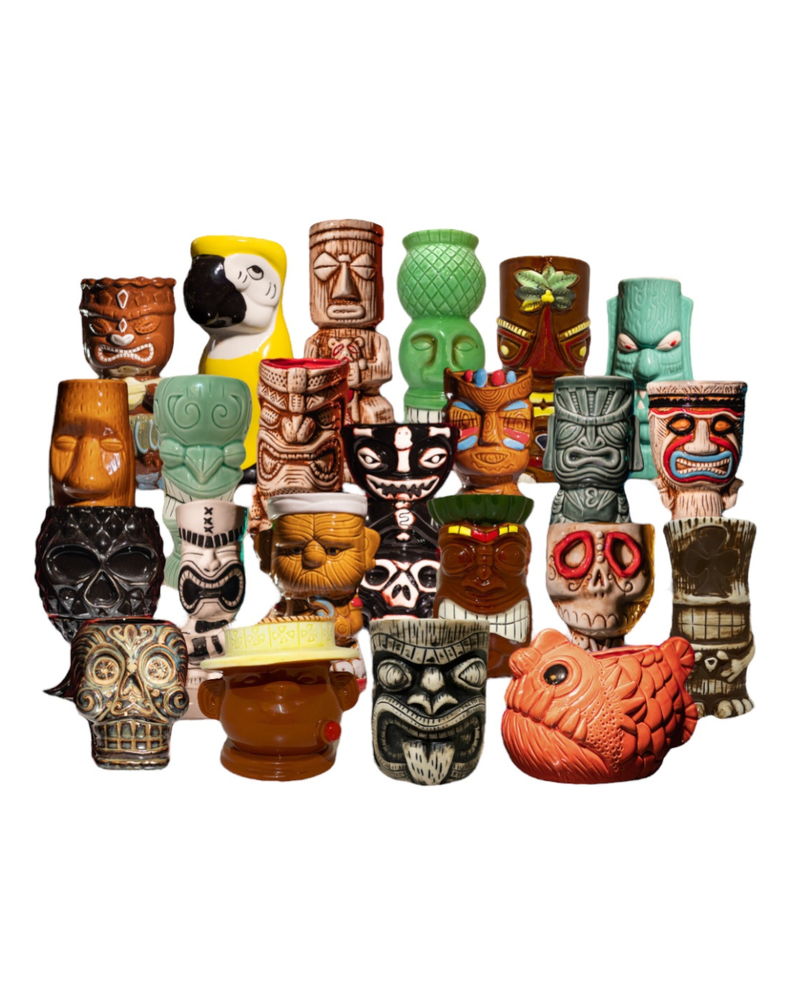 Pack 23 Tiki Mugs Polinesia + 6 Destapadores, Vaso Cerámica-0