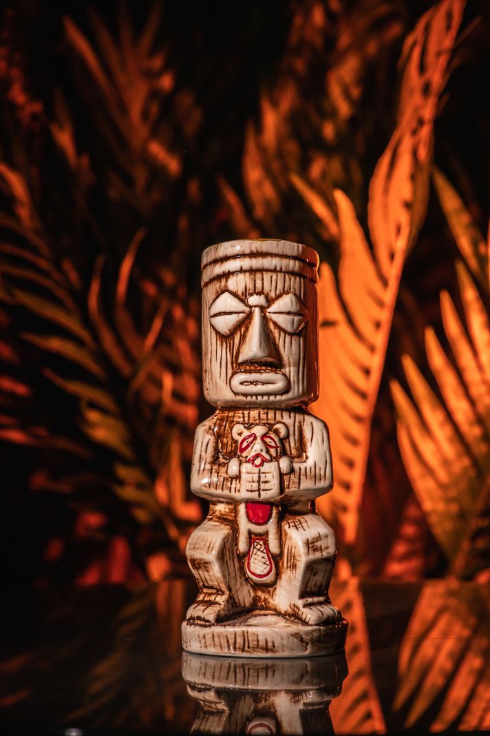 Pack 6 Tiki Mugs Tahití + 3 Llaveros Snow, Vasos Cerámicas Cóctel-3