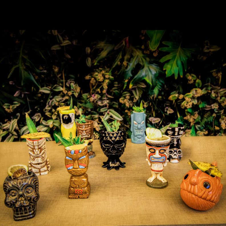 Pack 10 Tiki Mugs Aloha + 3 Destapadores, Vaso Cerámica-1