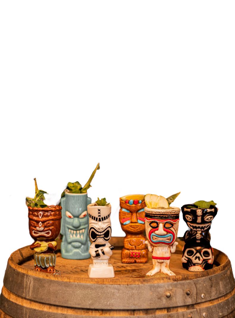 Pack 6 Tiki Mugs Samoa + 3 Destapadores, Vaso Cerámica-0