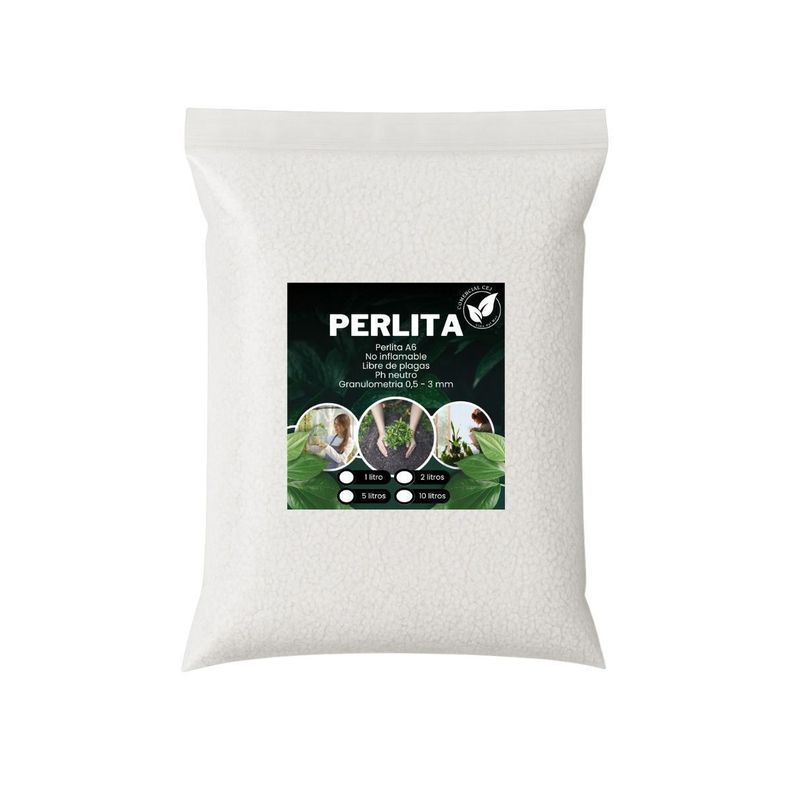 Sustrato Perlita 5 Litros Mejorador de Suelo Blanco