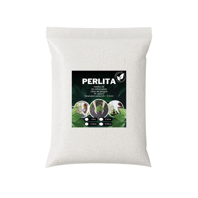 Sustrato Perlita 10 Litros Mejorador de Suelo Blanco