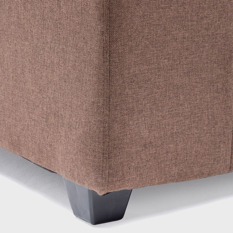 Sofa Ginebra mas dos pouf tela Chocolate-6