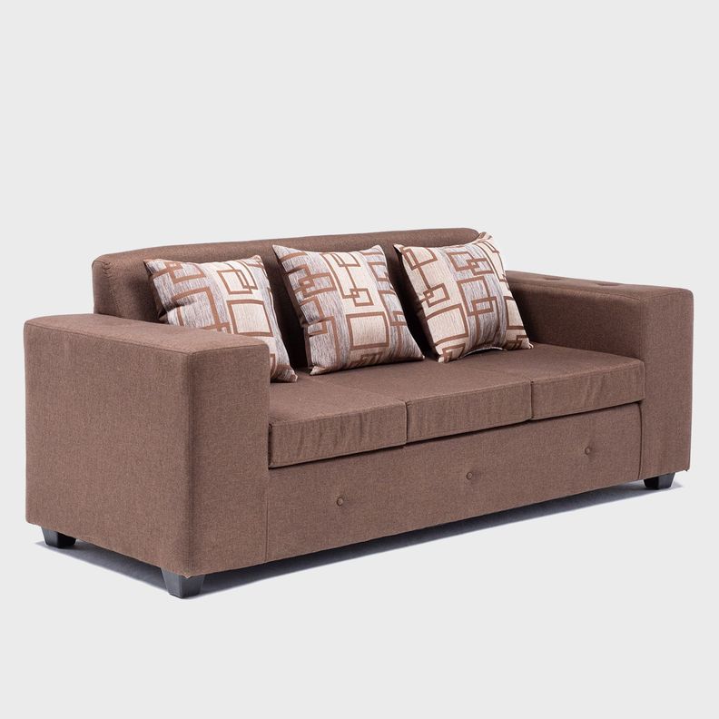 Sofa Ginebra mas dos pouf tela Chocolate-7