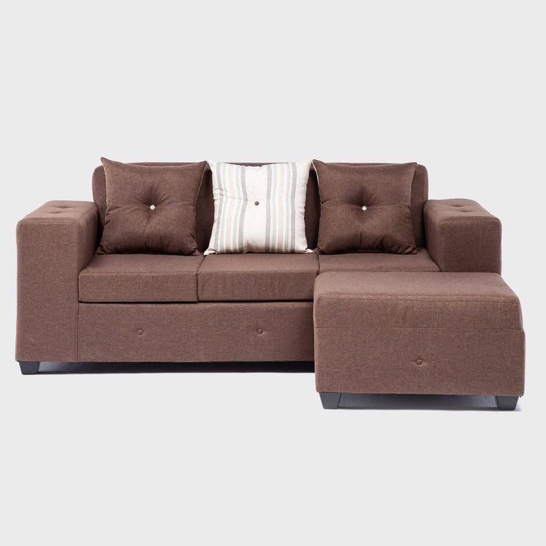 Sofa Seccional Intercambiable Ginebra tela Chocolate-1