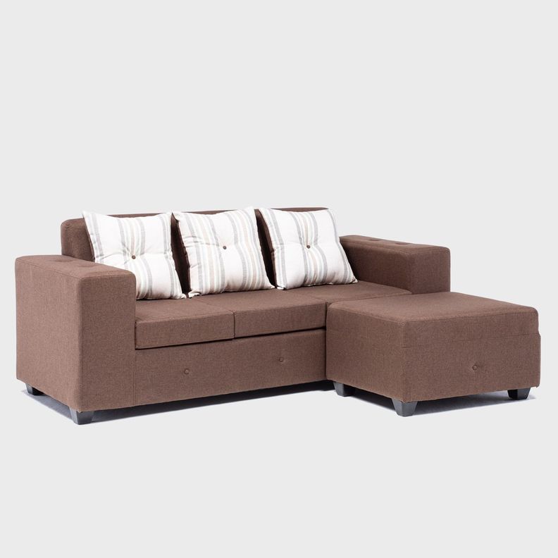 Sofa Seccional Intercambiable Ginebra tela Chocolate-5