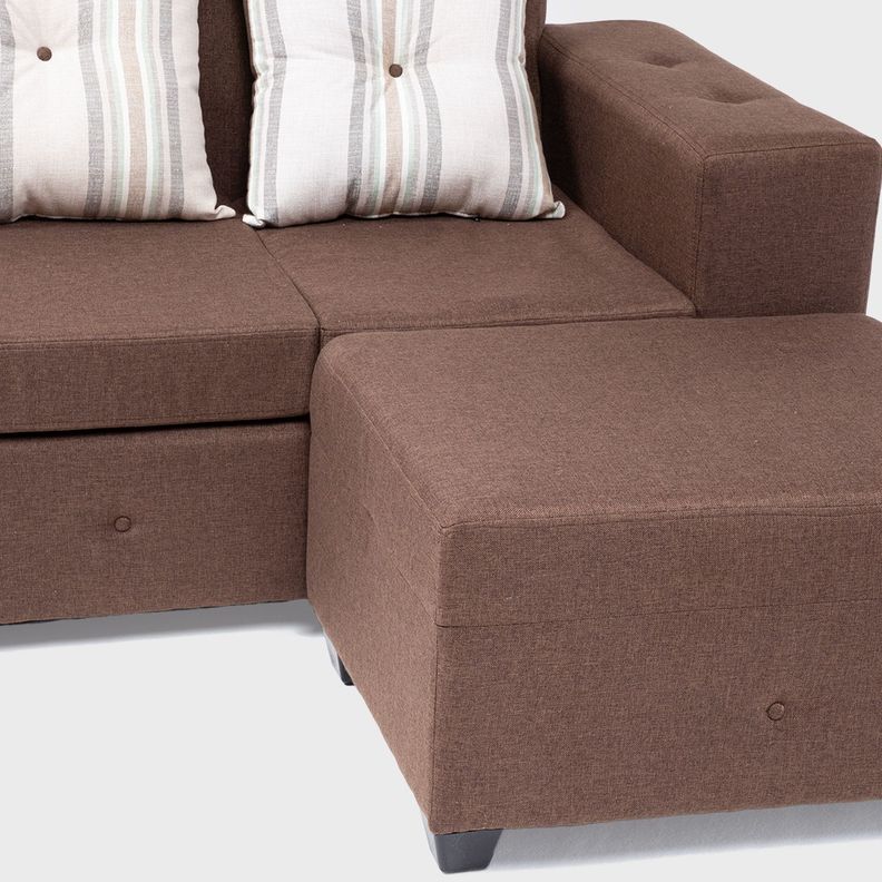 Sofa Seccional Intercambiable Ginebra tela Chocolate-6