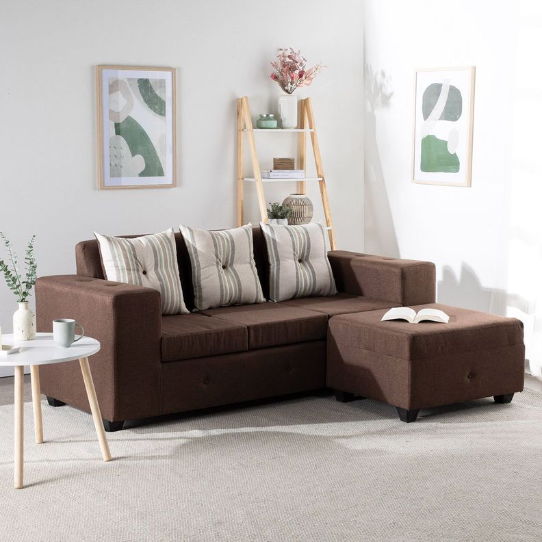 Sofa Seccional Intercambiable Ginebra tela Chocolate Cafe 0