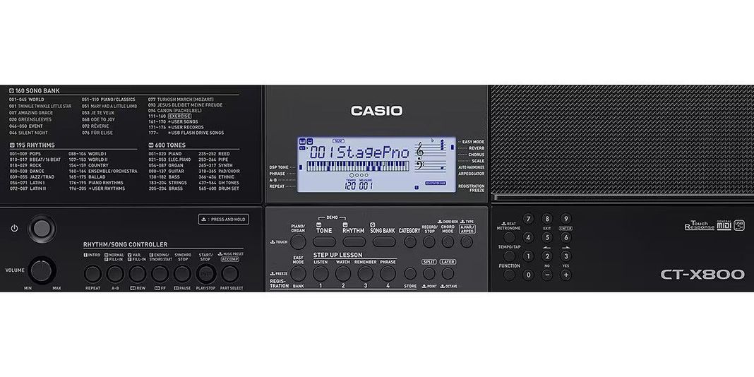 Teclado 5 octavas CT-X800 con transformador Casio-1