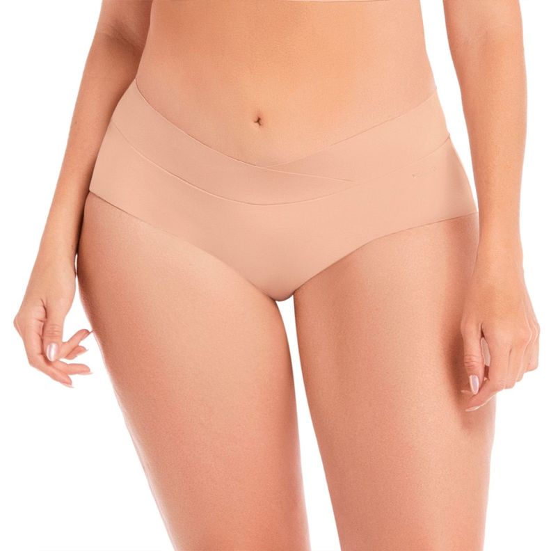 CALZON CACHETERO CON CINTURA Y PIERNAS SIN COSTURAS Beige Natural S