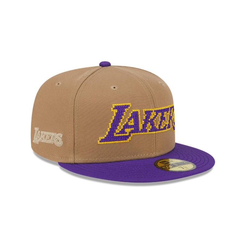Gorra 59Fifty Los Angeles Lakers NBA Classic Wordmark Beige - 60573328-0