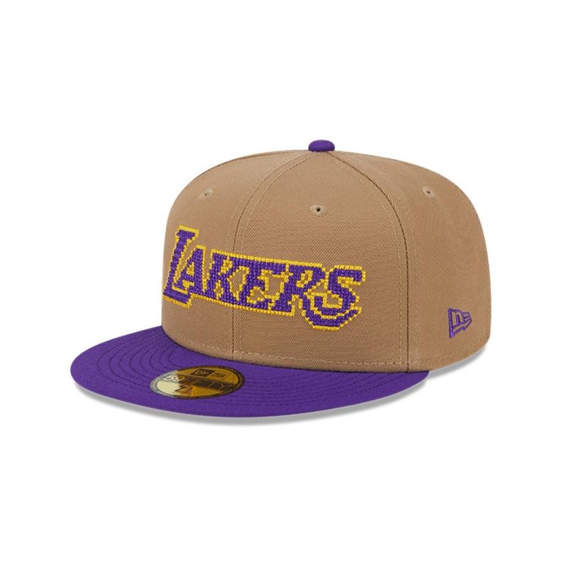 Gorra 59Fifty Los Angeles Lakers NBA Classic Wordmark Beige - 60573328-1