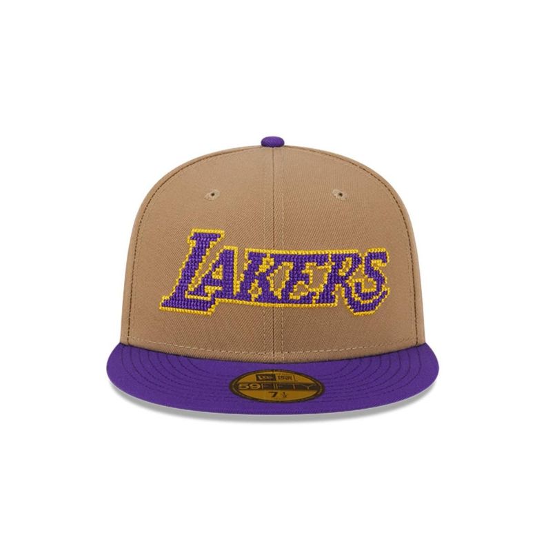 Gorra 59Fifty Los Angeles Lakers NBA Classic Wordmark Beige - 60573328-2